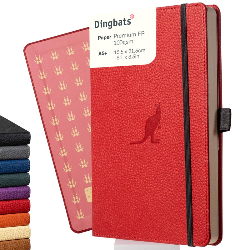 Dingbats* Notebooks Dingbats* Wildlife Grid Writing Journal Notebook A5 - Vegan Leather Hardcover - Ideal for Work, Travel - Pocket, Elastic Closure, & Bookmark - Image 1